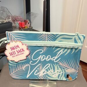NWT Good Vibes Swim Suit Sack Large Multicolored Pouch